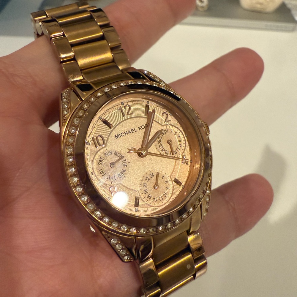 Michael Kors Gold Classic Watch with Polished Finish